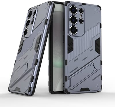 Solidenz StandGuard Xtreme geschikt voor Samsung Galaxy S25 Ultra hoesje - Grijs