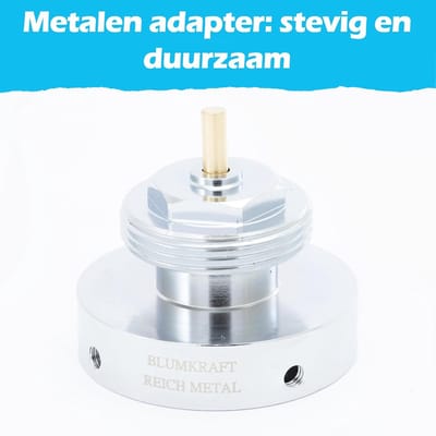 Metalen adapter - Thermostaat adapter - Radiator aanpassen - Zinklegering verchroomd - M30 x 15 - Zilverkleurig