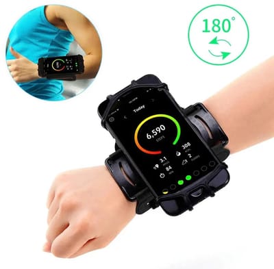 Universele 360° Draaibare Sportpolsband Telefoonhouder – Hardlooparmband voor Smartphone – Fietsarmband, Wandelen, Hardlopen en Outdoor Activiteiten