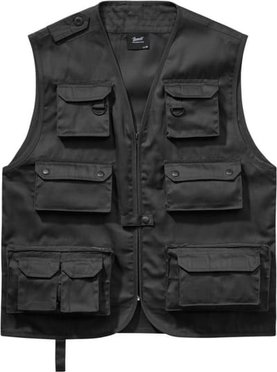 Brandit - Multiple pocket Jacht vest - 6XL - Zwart