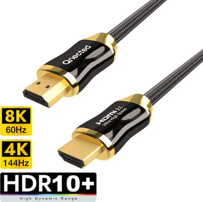 Qnected HDMI 2.1 kabel 4 meter - 4K 120Hz & 144Hz - PS5 & Xbox Series X - 48Gbps - Ultra High Speed - Charcoal Black