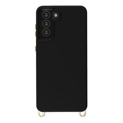 Selencia Hoesje - Geschikt voor Samsung Galaxy S21 - Rivièra Backcover met Magnetische Ring met afneembare haakjes - Velvet Black