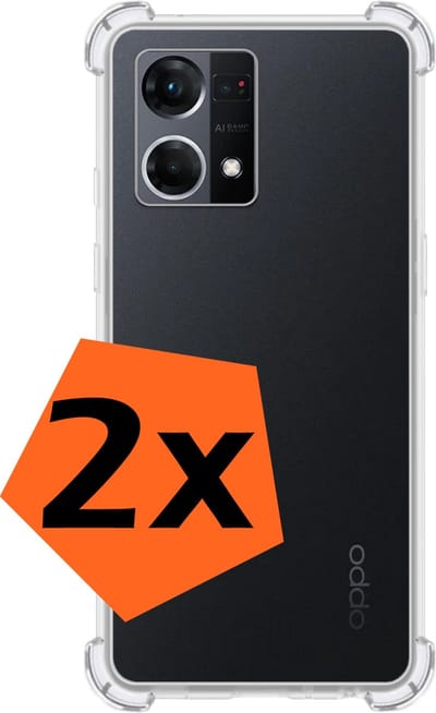 Hoes - 2 Stuks - Geschikt voor OPPO Reno 7 - Sterk & Shockproof - Siliconen Case - Back Cover - Telefoon Hoesje Shock Proof - Transparant