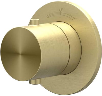 IVY Concord Afbouwdeel Inbouwthermostaat Symmetry met Rond Rozet - RVS 316 Geborsteld Mat Goud PVD