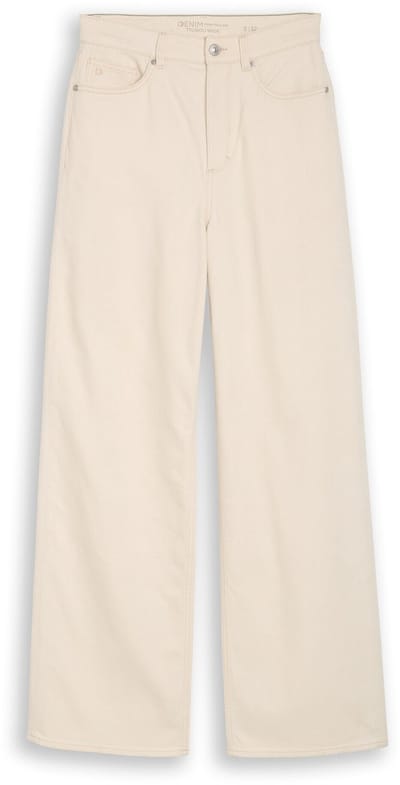 Tom Tailor Denim - TTLINOU WIDE jeans met hoge taille - Maat L/32 - raw offwhite denim