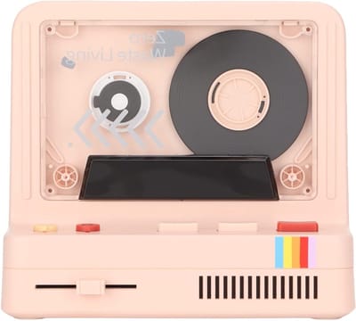 Retro Cassette Speler met Stereo Geluid, Ondersteunt AUX en Geheugenkaart, Ideaal voor Muziekliefhebbers (Roze)