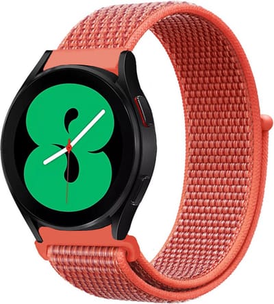 By Qubix - Geschikt voor Garmin bandje - Geschikt voor Garmin Vivoactive 4 / 4L - Sport Loop nylon bandje - Rood - Smartwatch bandje 22mm