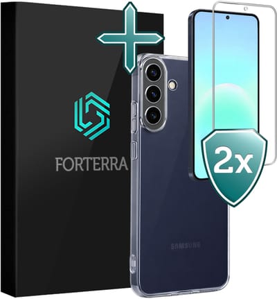 Hoesje Met 2x Screenprotector - Geschikt voor Samsung Galaxy A57 - Sterk & Shockproof - Telefoon Hoes - Back Cover - Siliconen Case - Transparant