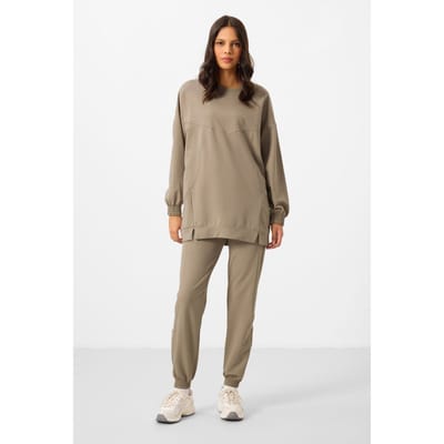 Oversized Fleece Sweatshirt en Broek Set