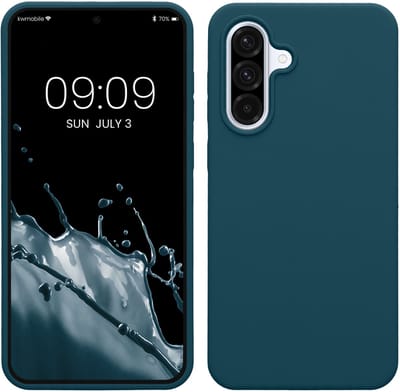 kwmobile telefoonhoesje geschikt voor Samsung Galaxy A36 5G - Hoesje met siliconen coating - Smartphone case in mat petrol
