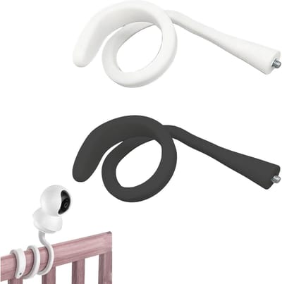 Flexibele Montagebeugel - Camera Houder - Babykamer Bewaken - Duurzaam Siliconen Design - 50 x 2 x 2 cm - Zwart/Wit