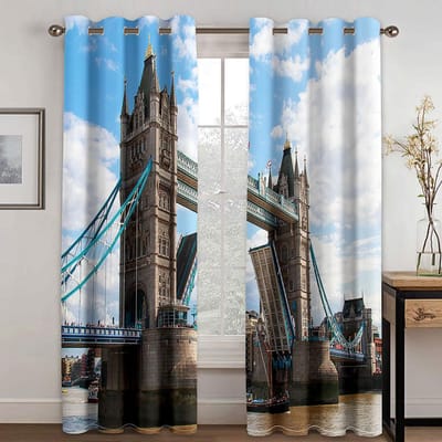 Nieuwe Stijl New York City Patroon Print Raam Raambekleding Nyc Midtown Skyline in Avond Wolkenkrabbers Foto Leefruimte Slaapkamer Ruimte Raambekleding 100W130H(CM)40x51in&Hook