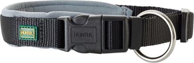 Hunter Klikhalsband Neopreen Vario Plus Zwart&Grijs - Hondenhalsband - M-L 45-50x2.5 Cm