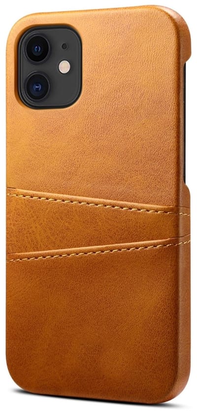geschikt voor iPhone 14 Pro Max Pashouder Hoesje Leer - Telefoonhoesje van kunstleer met vakjes voor pasjes geschikt voor iPhone 14 Pro Max - Mobiq Leather Snap On Wallet hoesje geschikt voor iPhone 14 Pro Max tan