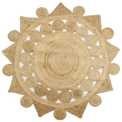 vidaXL - Vloerkleed - handgemaakt - 90 - cm - gevlochten - jute