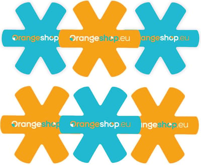 Orange Donkey, Panbeschermer Ø34 cm - 6 stuks voordeelset - Panprotectors - Oranje/Blauw - Pan-accessoires