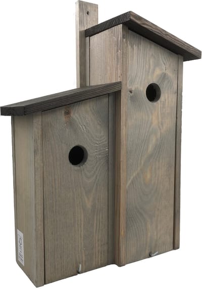 GARDEN SPIRIT Vogelhuisje met 2 Nestkasten - FSC Hout - 35 mm Invliegopening 28 x 12 x 45 cm