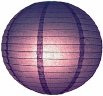 Brandvertragende lampion paars 25 cm - brandwerend