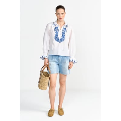 Rich & Royal Blue Denim Shorts Denim Blue Size: W25 | Shorts Outlet | Dames | Blauw