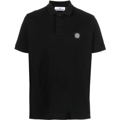 Stone Island Zomer 23 Effen Kleur Polo Shirt Heren tops Zwart 10152SC17-V0029 S black
