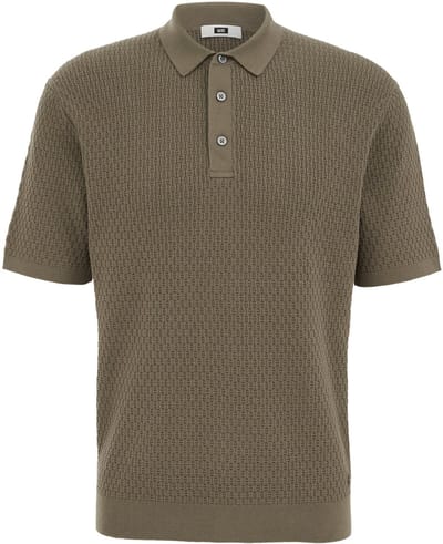 WE Fashion Heren regular fit polo met structuur