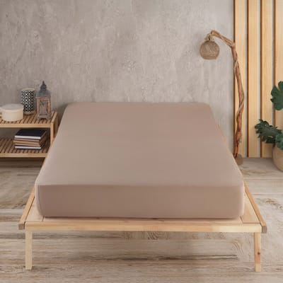 Unyqoos® Hoogwaardig Jersey Hoeslaken in Cappuccino voor Optimaal Slaapcomfort, 160 x 200 cm, 100% Katoen