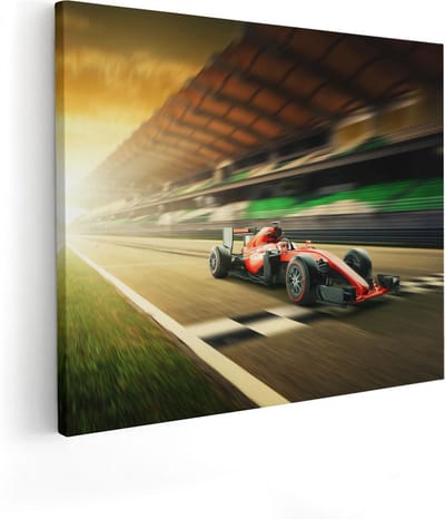 Artaza Canvas Schilderij Raceauto - 50x40 cm - Wanddecoratie Formule 1 - Muurdecoratie Woonkamer - Kamer Accessoires