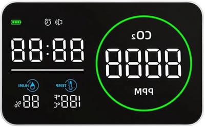 4-in-1 WiFi-luchtkwaliteitsmeter, Kooldioxidedetector, Landbouwproductie, CO2-temperatuur-vochtigheidstester, Tijdwekker Nauwkeurige Realtime Monitoring(CO2 WiFi)