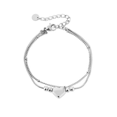 Bijoutheek Armband (Sieraad) Hartje Balls Zilverkleurig