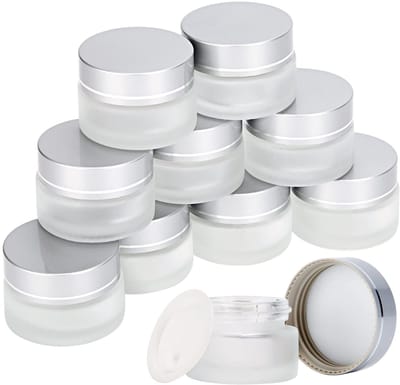 Dailygoods- Crèmepotje 20 ml - Glazen Potje - Cosmetica Potjes - Leeg Potje - Schroefsluiting - Ideaal voor Reizen - Hoge Kwaliteit - Cosmeticapotjes