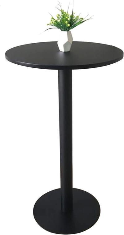 Bartafel Rond - Keukentafel Hoge Tafel - Eten en Dranken - Smeedijzer Waterdicht - 70x104cm - Zwart