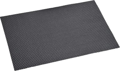 Kesper tafel placemats/onderleggers - zwart - 29 x 43 cm - Diner/Ontbijt - kunststof - geweven