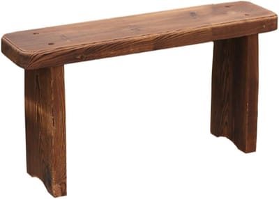 Houten Tuinbank - Buitenstoel - Terras Decoratie - Weerbestendig Ontwerp - 60 cm - Houtkleur