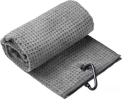 Microfiber Golf Handdoek - Snel drogend - Grote haak - Grijs - 30 cm x 50 cm - Golfhanddoek - ATHLIX