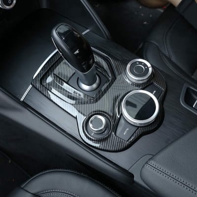 Stijlvolle ABS Decoratie voor Center Console van Giulia en Stelvio - Carbon Fiber Look, Interieuraccessoires, Auto Styling