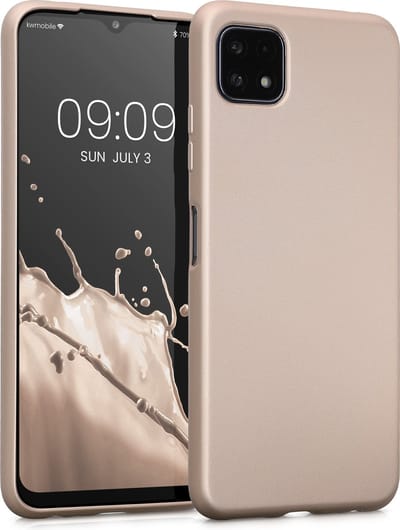 kwmobile telefoonhoesje geschikt voor Samsung Galaxy A22 5G - Hoesje voor smartphone - Back cover in metallic goud
