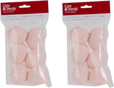 Cosy & Trendy Paaseieren - 24x stuks - roze - 6 cm - kunststof - paasversiering - paasdecoratie - pasen