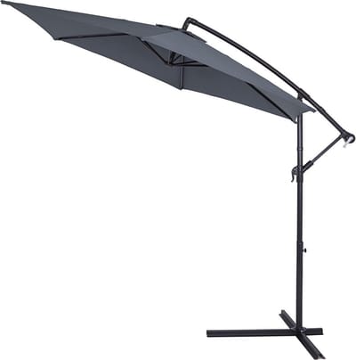 Kingsleeve Zweefparasol - Ø300cm UV bescherming 80+ - Antraciet