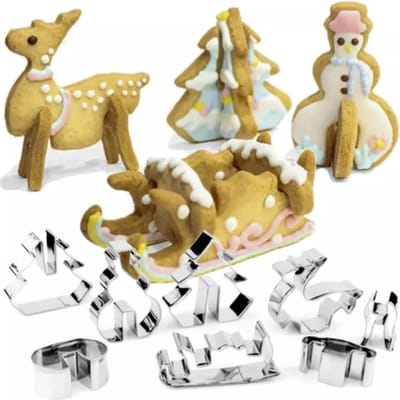 Ruhhy Kerst Snijset - 3D Koekjesvormen - Roestvrij Staal - Creatief en Veelzijdig