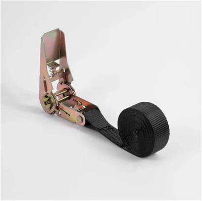 1 m 3 m 5 m ratel spanbanden, zware vrachtriem met spanner voor vrachtbagagegoederen, voertuigtransport vrachtwagen bedbeveiliging en outdoor camping (zwart 1 m)