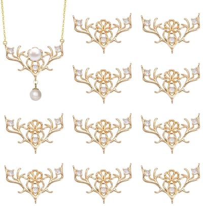 Dailygoods- Hanger Takvorm - 10 Stuks - Messing Prong Instellingen - Zirkonia Accent - DIY Sieraden - 38 mm Breed