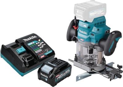 Makita RP 001 GM101 Draadloze bovenfrees 40 V max. 12 mm borstelloos + 1x accu 4.0 Ah + lader