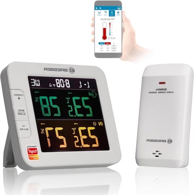 Slim Weerstation - Thermo Hygrometer - Binnenklimaat Regelen - Tuya Smart Home Compatibel - 7 Kanalen - Zwart