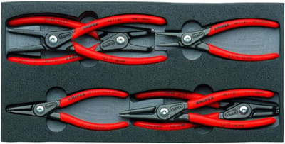 Tangenset Schuimvulling - Precisie Gereedschap - Borgringen Plaatsen - Zes Delige Set - 335x165x33 mm - Multi