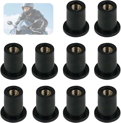 Motorfiets Voorruitmoer - Rubberen Moer - Bevestigen Ruit - Waterdichte Afdichting - M4 - Zwart