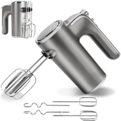 Thuys – Adela Elektrische Handmixer – Zeer Krachtig 400W – Inclusief 1 Opberghouder – 2 Handmixers En 2 Kneedhaken