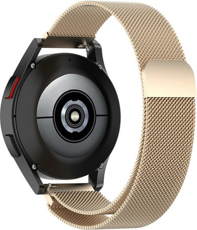 By Qubix - smartwatch bandje 20mm - Milanese bandje - Vintage goud - Geschikt voor Garmin Vivoactive 6 - Vivoactive 5 - Vivoactive 3 - Geschikt voor garmin bandje