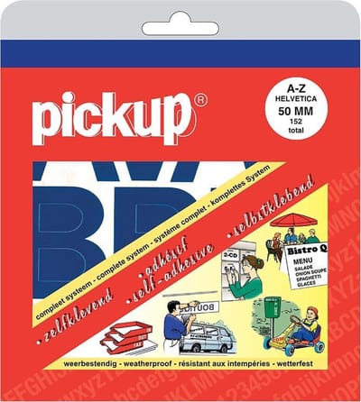 Pickup plakletters boekje Helvetica blauw - 50 mm - 5 cm