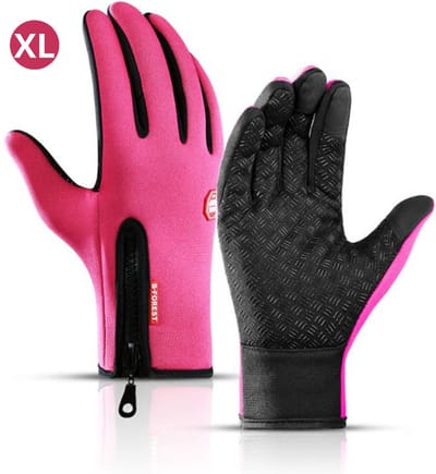 Bovista Handschoenen - Touchscreen Handschoenen - Fietshandschoenen - Winter - Heren - Wielrenhandschoenen - Roze - Maat XL