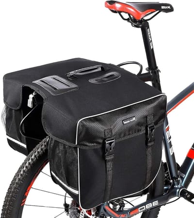 Fiets Achtertas - Plankbag Frame Tas - Lange Afstand Reizen - Waterdicht PU Materiaal - 30L Capaciteit - Zwart
